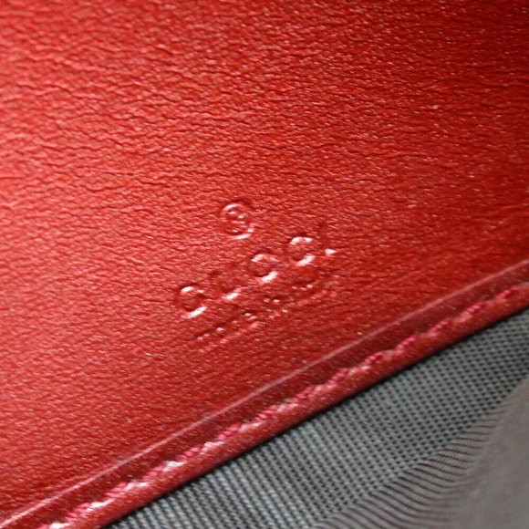 EUC GUCCI  INERLOCKING HEART GG LOGO RED LEATHER LARGE BI-FOLD WALLET - Picture 11 of 14